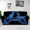 Blue Flame Pentagram Print Sofa Cover