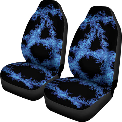 Blue Flame Pentagram Print Universal Fit Car Seat Covers