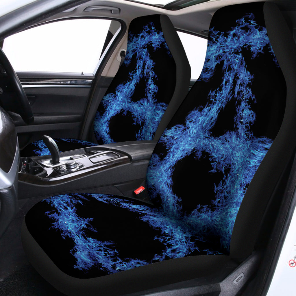 Blue Flame Pentagram Print Universal Fit Car Seat Covers