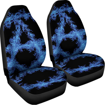 Blue Flame Pentagram Print Universal Fit Car Seat Covers