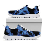 Blue Flame Pentagram Print White Sneakers
