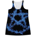 Blue Flame Pentagram Print Women's Racerback Tank Top