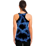 Blue Flame Pentagram Print Women's Racerback Tank Top