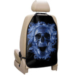 Blue Flaming Skull Print Car Seat Organizers