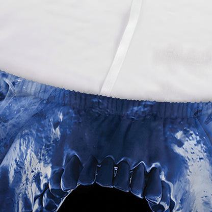 Blue Flaming Skull Print Sofa Cover