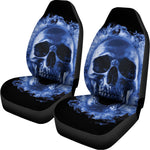 Blue Flaming Skull Print Universal Fit Car Seat Covers