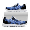 Blue Flaming Skull Print White Running Shoes