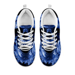 Blue Flaming Skull Print White Sneakers