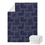 Blue Floral Patchwork Pattern Print Blanket