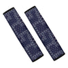 Blue Floral Patchwork Pattern Print Car Seat Belt Covers