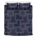 Blue Floral Patchwork Pattern Print Duvet Cover Bedding Set