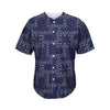 Blue Floral Patchwork Pattern Print Men's Baseball Jersey