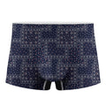 Blue Floral Patchwork Pattern Print Men's Boxer Briefs