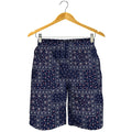 Blue Floral Patchwork Pattern Print Men's Shorts