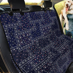 Blue Floral Patchwork Pattern Print Pet Car Back Seat Cover