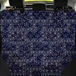 Blue Floral Patchwork Pattern Print Pet Car Back Seat Cover