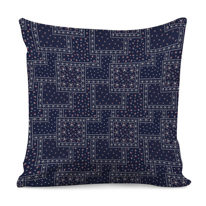Blue Floral Patchwork Pattern Print Pillow Cover