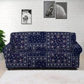 Blue Floral Patchwork Pattern Print Sofa Cover