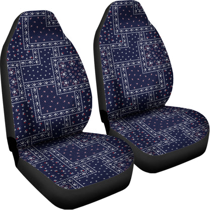 Blue Floral Patchwork Pattern Print Universal Fit Car Seat Covers