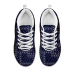 Blue Floral Patchwork Pattern Print White Sneakers