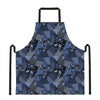 Blue Flower Patchwork Pattern Print Apron