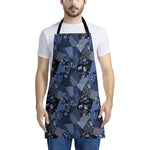 Blue Flower Patchwork Pattern Print Apron