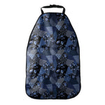 Blue Flower Patchwork Pattern Print Car Seat Organizers