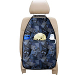 Blue Flower Patchwork Pattern Print Car Seat Organizers