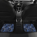 Blue Flower Patchwork Pattern Print Front and Back Car Floor Mats