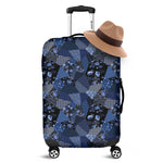 Blue Flower Patchwork Pattern Print Luggage Cover
