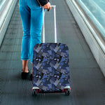 Blue Flower Patchwork Pattern Print Luggage Cover