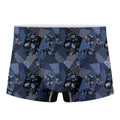 Blue Flower Patchwork Pattern Print Men's Boxer Briefs