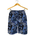 Blue Flower Patchwork Pattern Print Men's Shorts