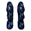 Blue Flower Patchwork Pattern Print Muay Thai Shin Guard