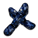 Blue Flower Patchwork Pattern Print Muay Thai Shin Guard