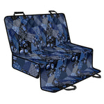 Blue Flower Patchwork Pattern Print Pet Car Back Seat Cover