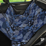Blue Flower Patchwork Pattern Print Pet Car Back Seat Cover