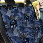Blue Flower Patchwork Pattern Print Pet Car Back Seat Cover