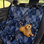 Blue Flower Patchwork Pattern Print Pet Car Back Seat Cover