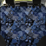 Blue Flower Patchwork Pattern Print Pet Car Back Seat Cover