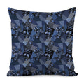 Blue Flower Patchwork Pattern Print Pillow Cover