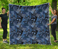 Blue Flower Patchwork Pattern Print Quilt