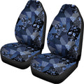 Blue Flower Patchwork Pattern Print Universal Fit Car Seat Covers