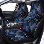 Blue Flower Patchwork Pattern Print Universal Fit Car Seat Covers