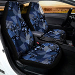 Blue Flower Patchwork Pattern Print Universal Fit Car Seat Covers