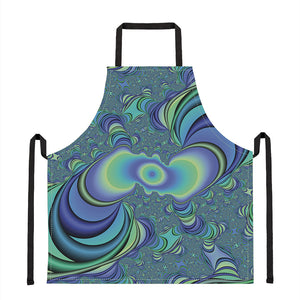 Blue Fractal Print Apron