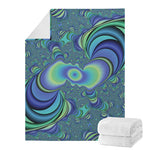 Blue Fractal Print Blanket