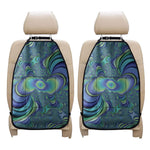 Blue Fractal Print Car Seat Organizers