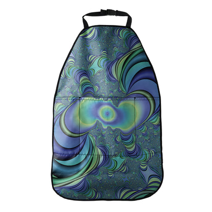 Blue Fractal Print Car Seat Organizers