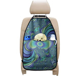 Blue Fractal Print Car Seat Organizers